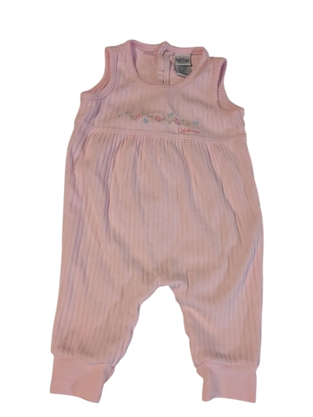 Vintage Oshkosh Bgosh Girls Pink Romper Baby 6-9 Months
